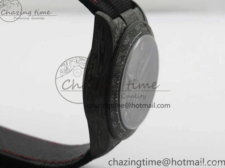 1218 WrinkleFree Daytona DIW Carbon OMF Best Edition Carbon Black Dial Red Hand on Black Nylon Strap A 2846